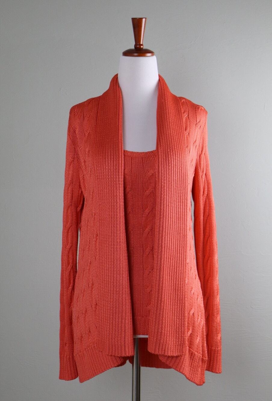 RALPH LAUREN Black Label Collection Cable Knit Sweater Set Top Size Small